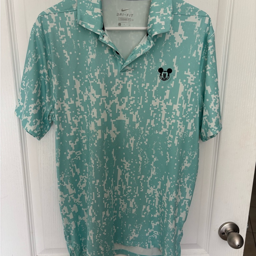Nike Aqua and White Polo Shirt